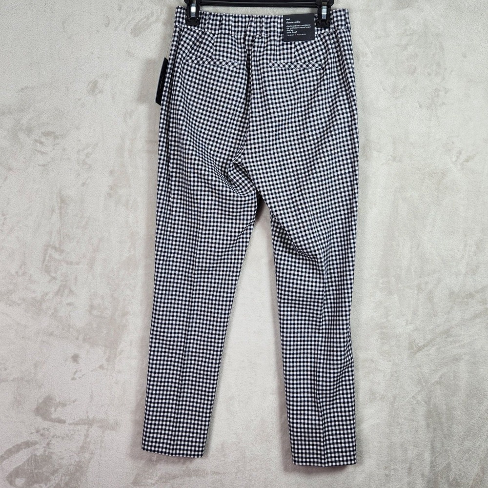 Tommy Hilfiger Sloane Ankle Pants Womens 14 Navy White Gingham Slim Leg Preppy - Picture 2 of 12